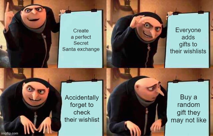 secret santa gru minions meme