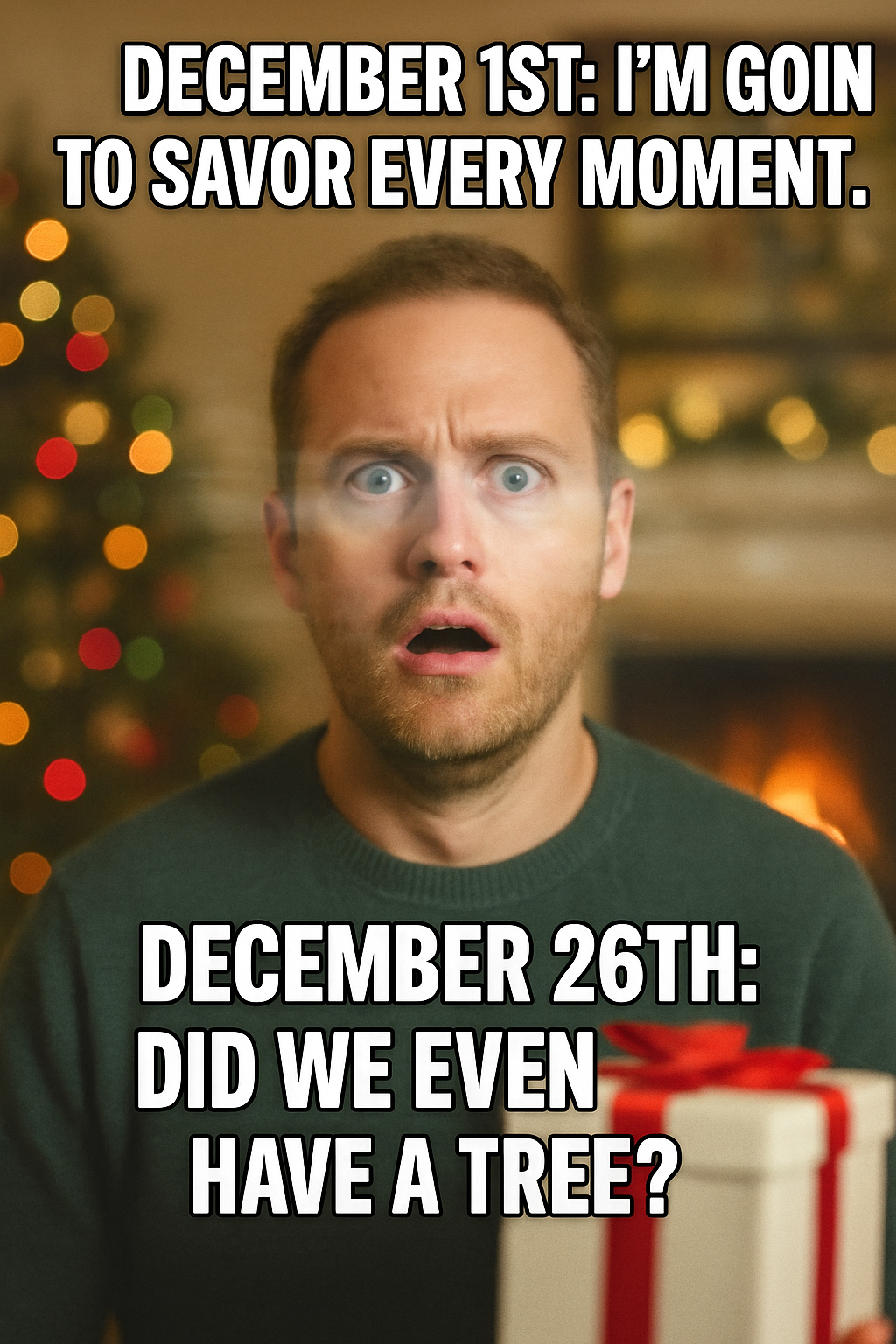 shocked man christmas meme
