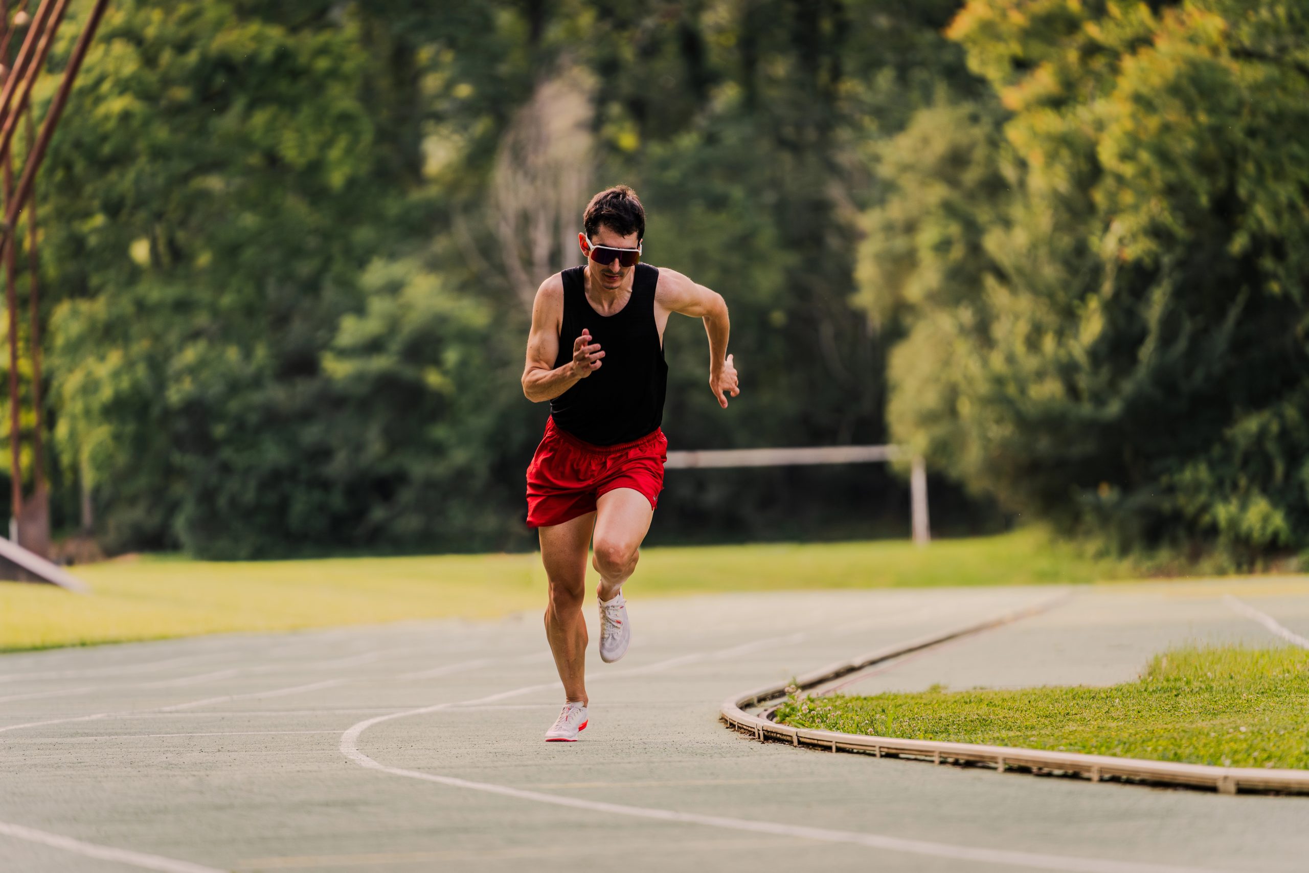 man running on track
